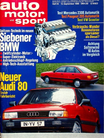 Deckblatt Auto Motor und Sport (19/1986)